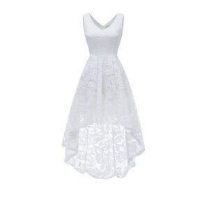 Sleeveless Hi-Lo Lace Dress Wedding Formal Size Small NWOT